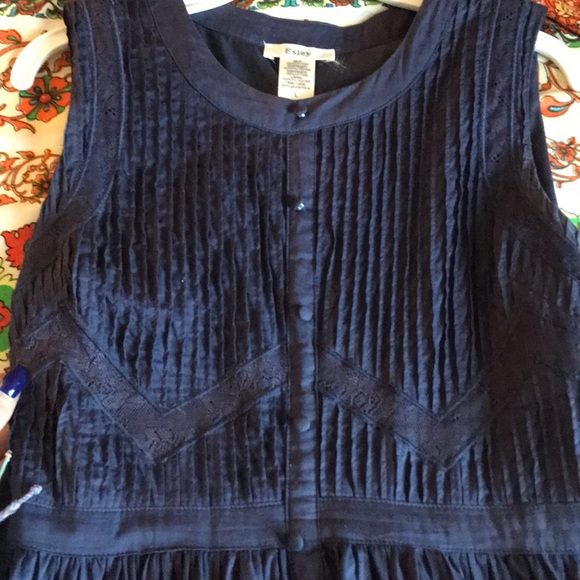 navy short dress, size zipper with false buttons - Picture 2 of 5